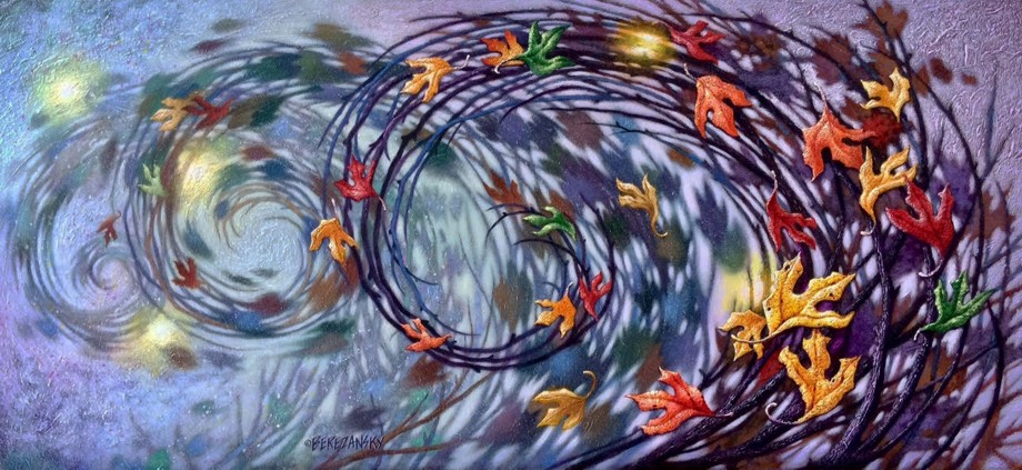 Joe Berezansky - Whirling Winds 16x36 - original painting on canvas